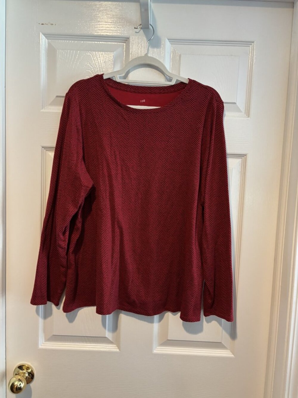 J.Jill Red/Black Pattern Tee